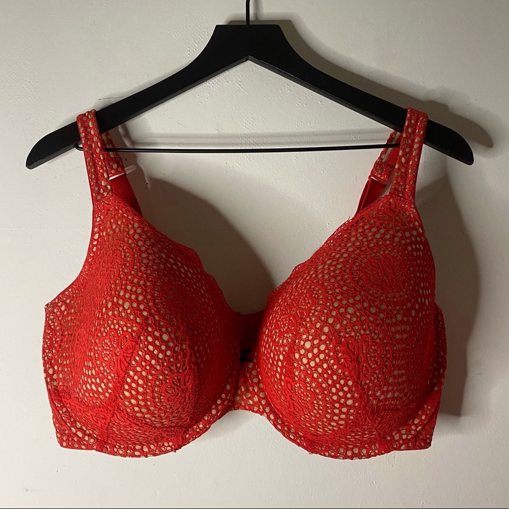 Cacique Bold Red Lace Full Coverage Bra